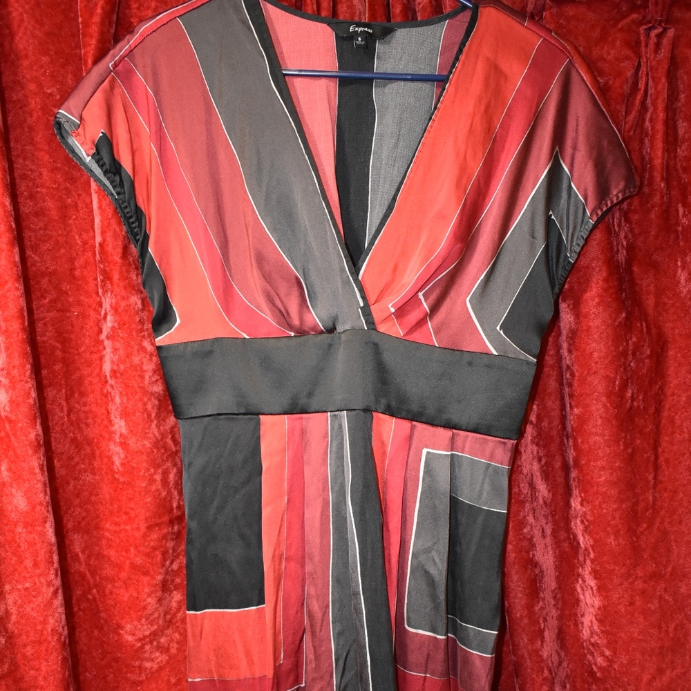 Express Silk Dress Wrap Top Empire Waist